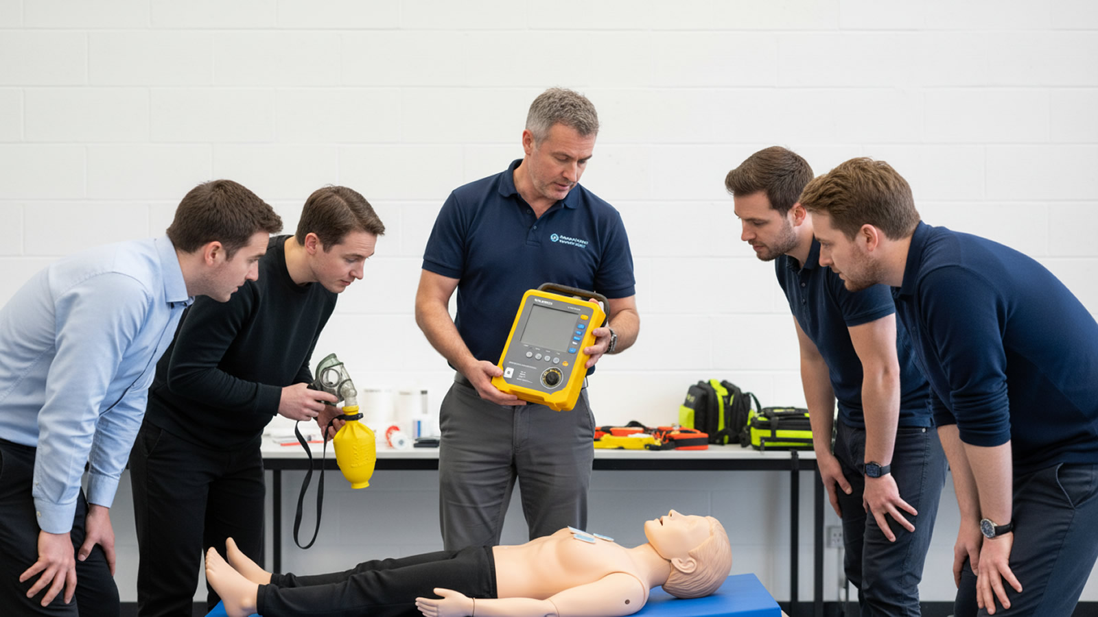 Professional Irish first aid trainer standing confidently in branded uniform